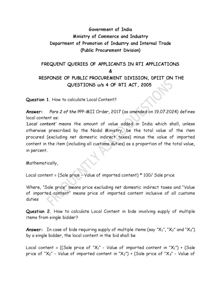 Frequent Queries of Applicants in RTI Applications